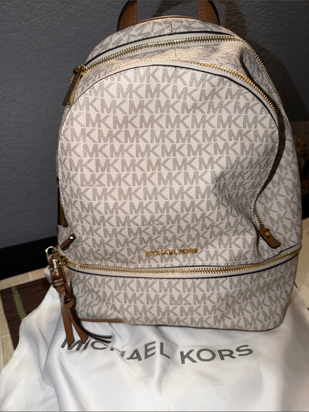 Michael Kors White Backpack with Dust bag